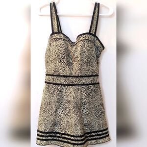 SHORE SHAPES Blk/Tan Swim Dress Modest size 12